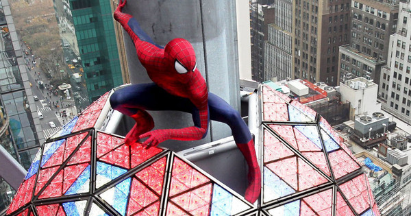 SONY PICTURES ENTERTAINMENT SPIDER-MAN IN TIMES SQUARE FOR NEW YEAR'S EVE CELEBRATION