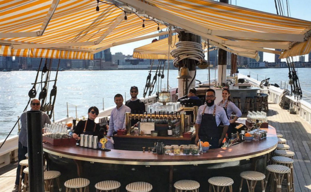 The Hudson River's Floating Oyster and Cocktail Bar Has Officially